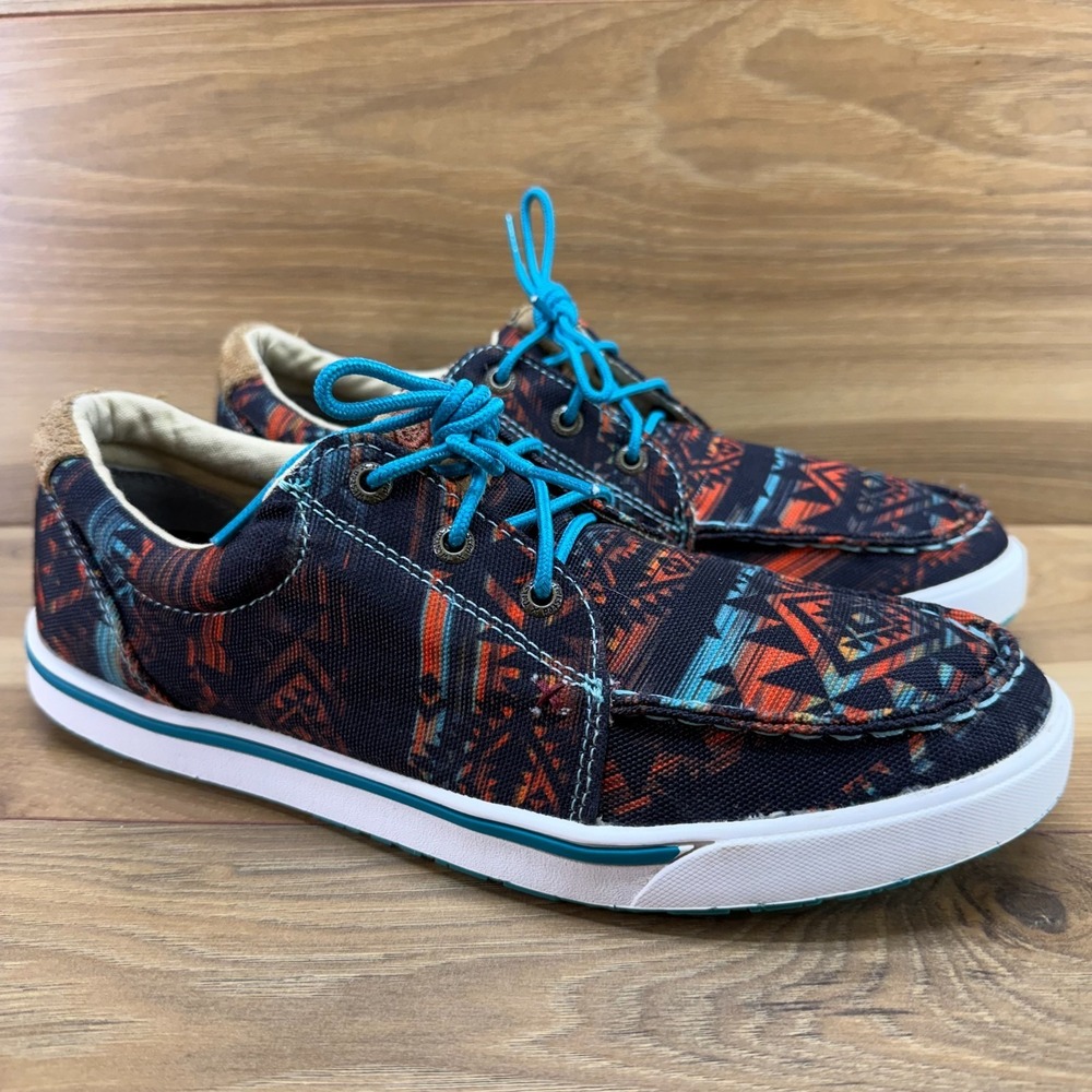 Twisted X Hooey Loper Casual Sneakers Flats Womens 10 M Black Teal South Western - Picture 2 of 11